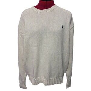 Polo Ralph Lauren Men’s Crème Knit Long Sleeve Sweater Size Large
